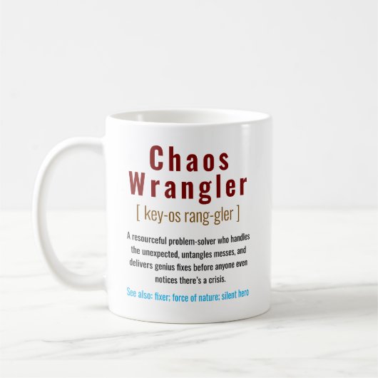 witziger Chaos-KoordinatorDefinition Office-Mitarb Kaffeetasse (Links)