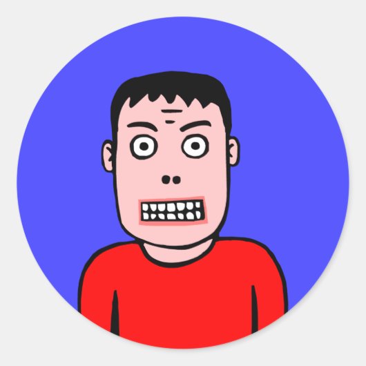 Witziger Charakter Runder Aufkleber (Vorderseite)