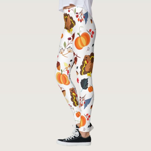 witziger Erntedank, der Truthühner abhält Leggings (Links)