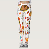 witziger Erntedank, der Truthühner abhält Leggings (Vorderseite)