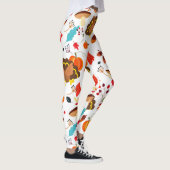 witziger Erntedank, der Truthühner abhält Leggings (Rechts)