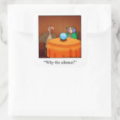 Witziger Erntedank "Warum das Schweigen?" Aufklebe Quadratischer Aufkleber (Tasche)