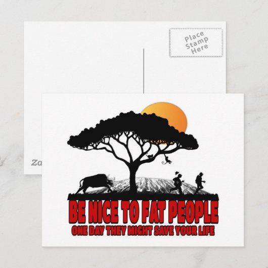 Witziger Fettwitz Postkarte (Vorne/Hinten)