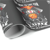 Witziger Feuerwehrmann Joke Cat Rescue Geschenkpapier (Rolleneckpunkt)