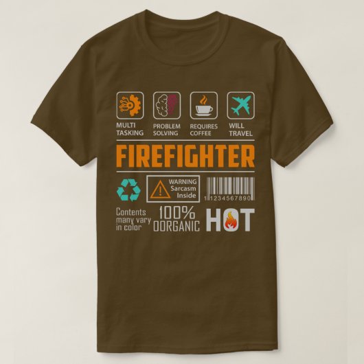 Witziger Feuerwehrmann T-Shirt (Design vorne)