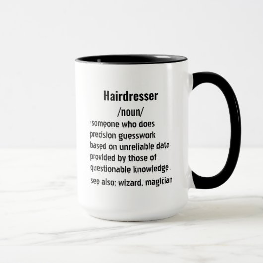 witziger Friseur Definition Geschenke für Männer F Tasse (Rechts)
