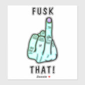 Witziger Frustrationsausdruck (Fake f-bomb) v2.1 Aufkleber (Blatt)