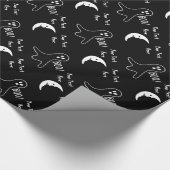 witziger Geisterschrei zwischen Grafik-Design Geschenkpapier (Ecke)