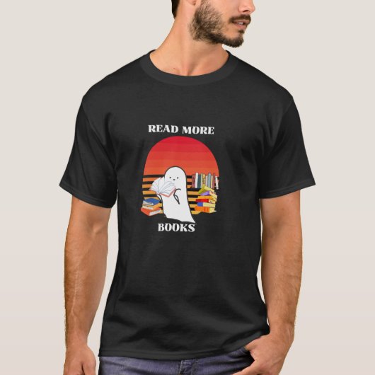 witziger Gespenst las mehr Bücher T-Shirt (Vorderseite)