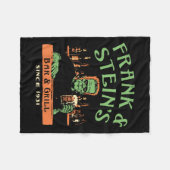 Witziger Halloween-Frank und Steins Bar Grill Fleecedecke (Vorderseite (Horizontal))