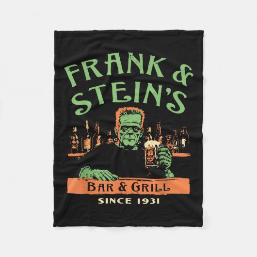 Witziger Halloween-Frank und Steins Bar Grill Fleecedecke (Vorderseite)