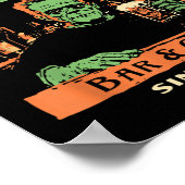 Witziger Halloween-Frank und Steins Bar Grill Poster (Ecke)