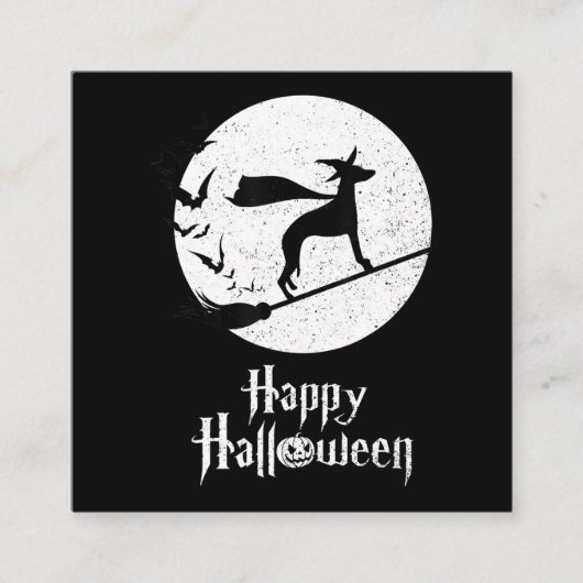 Witziger Halloween-Kostüm Hexe WHIPPET Hund Lover Quadratische Visitenkarte (Vorderseite)
