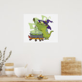 witziger Hexenmeister kocht Poster (Küche)
