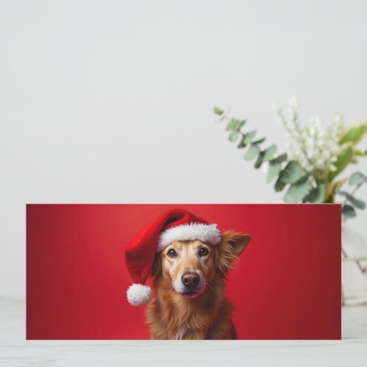 Witziger Hund auf rotem Grund (Stehend Vorderseite)