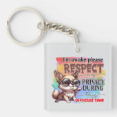 Witziger Hund Kunst wach Schlüsselanhänger (Vorderseite)