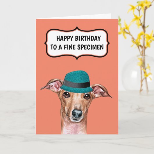 Witziger Hund zu Vater Mutter Spaß Karte (Gelbe Blume)