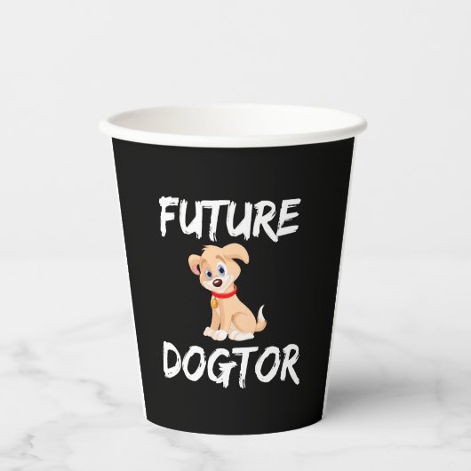 witziger Hundedesign für Tierärzte Pappbecher (Vorderseite)
