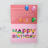 Witziger Igel. Happy Birthday individuell anpassba Karte (Innenseite)