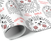 Witziger Igel. Wir wünschen Ihnen einen angenehmen Geschenkpapier (Rolleneckpunkt)