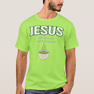 witziger Jesus und Matcha, matcha-grüner T - Shirt