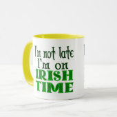 Witziger Kaffeebecher Irish Time Tasse (Vorderseite Links)