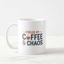 Witziger Kaffeine Humor Kaffee und Chaos Minimalis Kaffeetasse