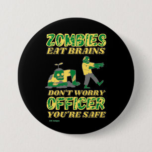 witziger Knopf "ZOMBIES ESSEN BRAINS..." Button