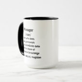 witziger Manager Definition Geschenke für Frauen Tasse (Vorderseite Links)
