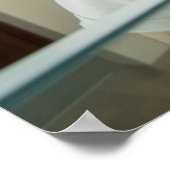 Witziger Mann, der Kühlschrank sieht Poster (Ecke)