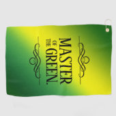 Witziger Meister des Grünen Golfhandtuch (Horizontal)