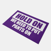 Witziger Moment, Pflaumen auf Lila Weiß zu zitiere Fußmatte (Schrägansicht)