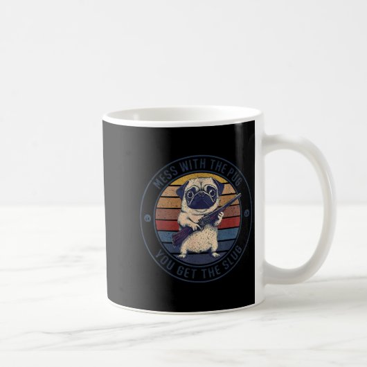 Witziger Mops mit Waffen - Chaos mit dem Mops, den Kaffeetasse (Rechts)