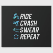 witziger Mountainbike-Crash-Schwung wiederholen Geschenkpapier (Flach)