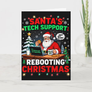 Witziger Neustart von Santas Tech-Support-Weihnach Karte
