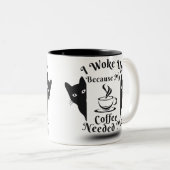 Witziger Schlamm, den ich Weckte, weil mein Kaffee Zweifarbige Tasse (VorderseiteRechts)