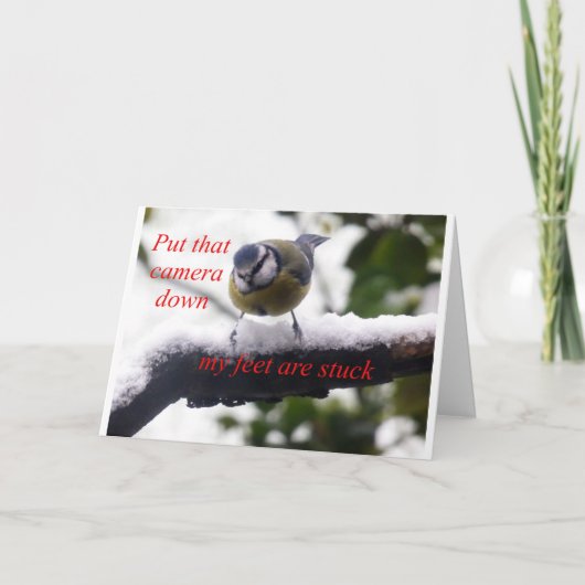 witziger Schneebaum Karte (Vorderseite)