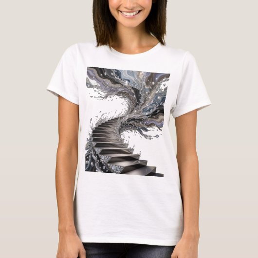 Witziger Silber ABSTRACT ART Kunstdruck T-Shirt (Vorderseite)