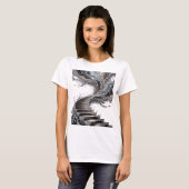 Witziger Silber ABSTRACT ART Kunstdruck T-Shirt (Vorne ganz)