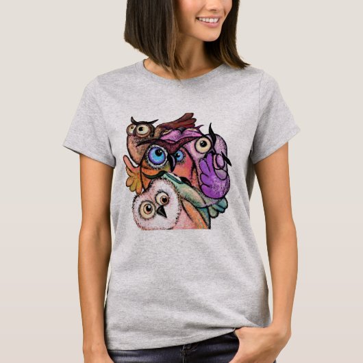 Witziger T - Shirt mit überraschenden Owls (Vorderseite)