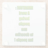 Witziger Text Glasuntersetzer (Rückseite)