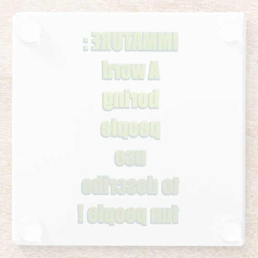 Witziger Text Glasuntersetzer (Rückseite)