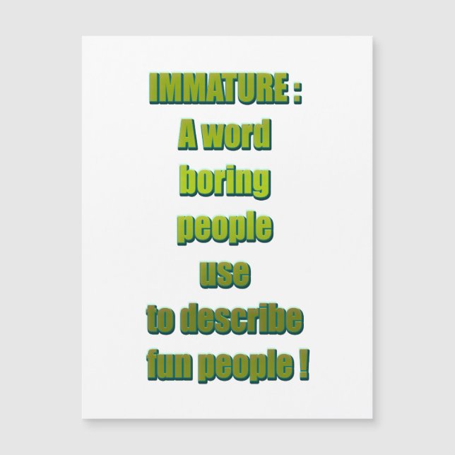 Witziger Text Magnetkarte (Vorderseite)