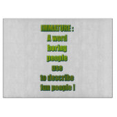 Witziger Text Schneidebrett (Vorderseite)