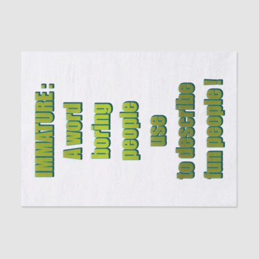 Witziger Text Seidenpapier (Vorderseite)