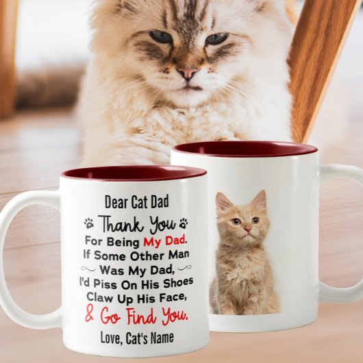 witziger Vater | Foto und Name der benutzerdefinie Zweifarbige Tasse