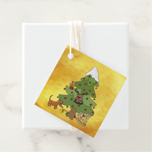 Witziger Weihnachtsbaum  Geschenkanhänger (Beispiel)