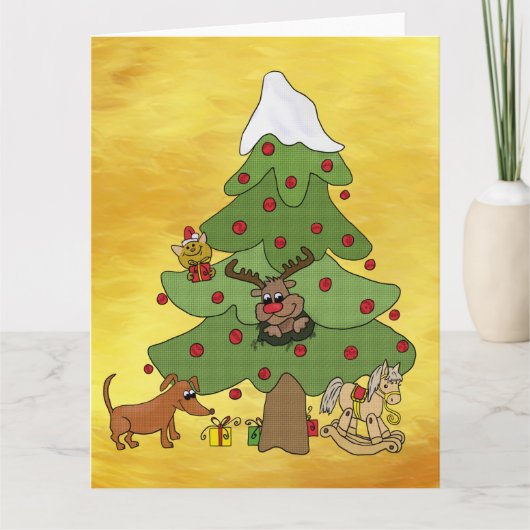 Witziger Weihnachtsbaum  Karte (Vorderseite)