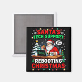 Witziger Weihnachtsmann-Tech-Support Weihnachten n Magnet (Vorderseite/Rückseite)