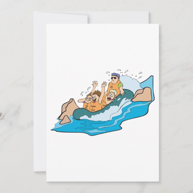 witziger Whitewater-Rafting-Cartoon (Vorderseite)